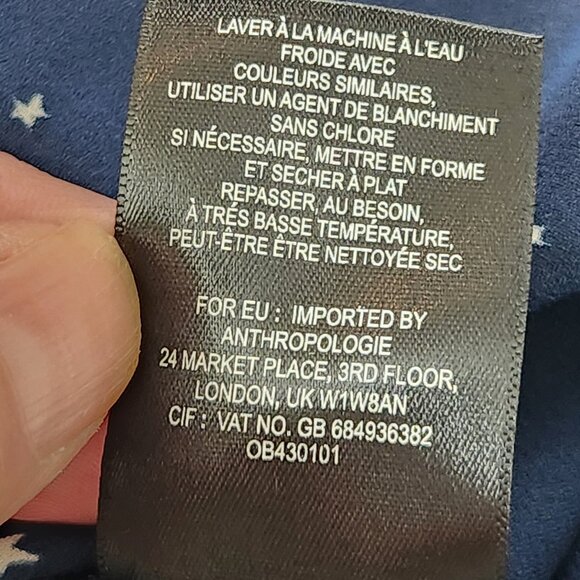 Maeve Anthropologie Teni blue star laser cut blouse top shirt - Picture 5 of 12